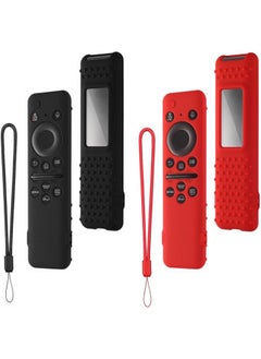 Buy Case for Samsung Remote Control 2023, Compatible with TM2360E / TM2361E BN59 01432A / 01432J Anti Slip Smart TV Solar Cell Remote Shockproof Silicone Protective Cover (Red + Black) in Saudi Arabia