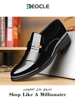 Buy Men's Dress Shoes Comfortable Leather Cap Toe Oxford Business Formal Dress Lace-Up Lightweight Casual Shoes Fashion in UAE