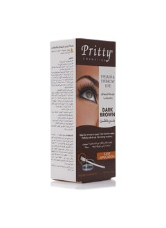 Buy Pritty DARK BROWN EYELASH & EYEBROW DYE KIT in UAE