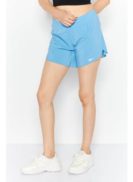 Buy Women Sportswear Fit Brand Logo Training Short, Blue in UAE