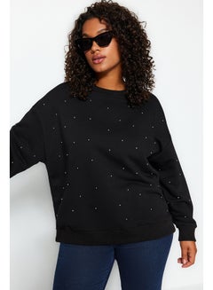 Buy Black Thick Staple Detailed Knitted Sweatshirt TBBAW24SW00000 in Egypt