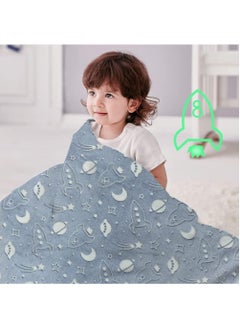 Buy Kids Glow in The Dark Blanket Soft Throw All Seasons for Couch Sofa Bed 150 x 120cm in UAE