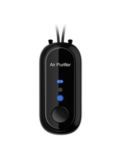 Buy Mini Portable Hanging Neck Anion Air Purifier Fast Air Purification High/Low Gear Adjustment Built-in Battery Black(Lanyard) in UAE