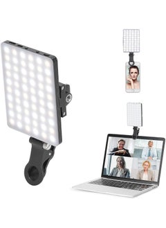 Buy Newmowa 60 LED High Power Rechargeable Clip Fill Video Light with Front & Back Clip, Adjusted 3 Light Modes for Phone, iPhone, Android, iPad, Laptop, for Makeup, Selfie, Vlog, Video Conference in UAE