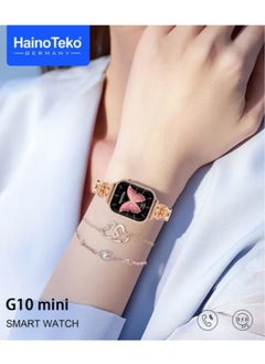 اشتري Heino Teko Germany G10 Mini Smart Watch With 4 Strap And 2 Bracelet Real Amoled Display Non Medical Device Long Lasting Batterie For Ladies Pink في مصر