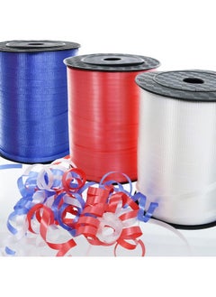 Buy 1500-Yard Patriotic Curling Ribbon, Red White Blue Crimped Curling Ribbon 3/16 X 500-Yard Ea. For Balloon Ribbon, Balloon String, Gift in Saudi Arabia