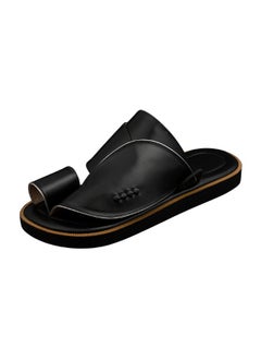 Buy Black genuine leather arabic sandals in Saudi Arabia