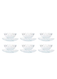 Buy Transparent 12 Piece Mars Ice-Cream Bowl Set 200 ml in UAE