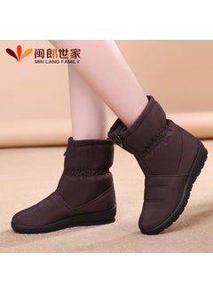 Buy Plus Size Womens Snow Boots Warm Fleece Lined Winter Cotton ShoesBrown Brown in UAE