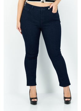 اشتري Women Petite Solid Stretchable Jeans, Dark Blue في الامارات