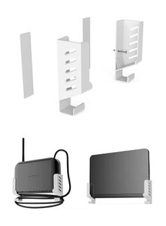 اشتري Laptop Wall mount Cable Box Wall Mount Holder Router Wall Mount Storage Rack Compatible with Laptops / Wifi routers / Macbooks / TV Boxes / Network Switches / Modems / Audio Devices and More (White) في السعودية