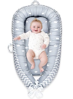 Buy Baby Lounger Baby Nest for Co Sleeping Portable Ultra Soft Breathable Newborn Lounger Nest with Pillow, Infant Bassinet Crib Mattress Co Sleeper for Traveling Shower Gift(Crown) in Saudi Arabia