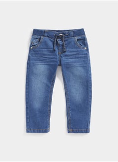 Buy Mid Wash Rib Waist Jeans in Saudi Arabia