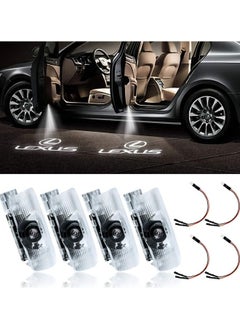 اشتري 4 Pack LED Car Door Logo Light Projector, Welcome Laser Lights Car Door Courtesy Lights 3D Logo Door Lights White LED Projector Lamps for RXESGXLSLXISGSRCUX Series Lexus Door Light Replacement في السعودية