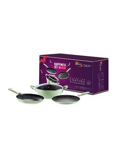 Buy NutriHealth Pro 3-Piece Gift Set with Induction: Flat Griddle 27cm, Fry Pan 24cm, Deep Kadhai 24cm with Glass Lid | To Make Dosas, Uttapams, Parathas, Chillas, Omelettes, Crepes in UAE