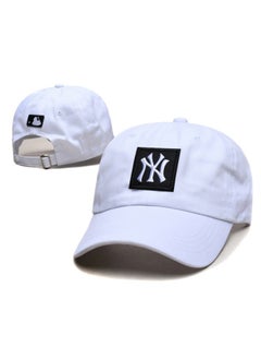 Buy NEW ERA 9Fort New York Yankees Baseball Hat Duck Tongue Hat Sun Hat Pointed Hat Sun Hat Pure Cotton Men's and Women's Baseball Hat Outdoor White in UAE