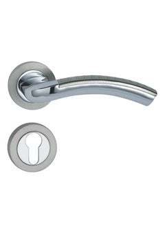 اشتري Robustline Rose Type Lever Door Handle | Premium Quality | Aluminium Chrome Plated - A9611 في الامارات