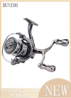 اشتري Spinning Fishing Reel Build in Sound Tips Full Metal Wear Resistant Anti-Slip Wheel with Adjustable Double Rocker Arms For Seawater or Freshwater في السعودية