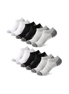 Buy Trainer Socks Ankle Socks Cushioned Sports Socks Invisible Crew Boat Socks Cotton Low Cut Breathable Cushion Running Socks Casual Nonslip Ankle Athletic Socks Non-Slip for Mens 6 Pairs One Size in UAE