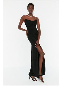 اشتري Black Knitted Long Evening Evening Dress TPRSS22AE0112 في مصر