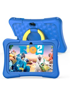 اشتري Kids Tablet, 7 inch Android Tablet for Kids, 2GB+2GB RAM 32GB ROM Quad-Core Toddler Tablet with Shockproof Case, Bluetooth, WiFi, Parental Control, Dual Camera,  Educational Games (Blue) في السعودية