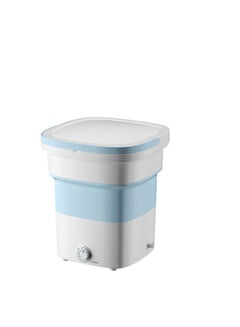 Buy Portable Mini Folding Clothes Washing Machine 1.8 kg Blue/White in UAE