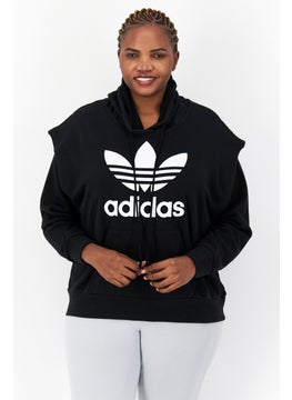 اشتري Women Plus Size Brand Logo Outdoor Hoodie, Black في السعودية