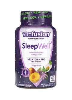 Buy SleepWell Natural White Tea and Peach 60 Gummies in Saudi Arabia