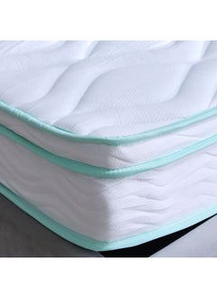 اشتري Cool Gel Memory Foam Bonnell Spring Mattress Medium Firm Feel Queen Mattress Spine Balance For Pressure Relief 21.5 cm Thickness White Size L200xW150 في الامارات