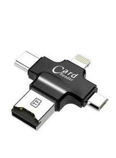 Buy 4 In 1 USB Otg Tf Micro Sd Card Reader Black in UAE