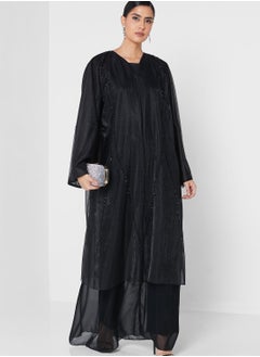 Buy V-Neck Embellished Abaya in Saudi Arabia