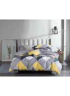 اشتري 4-Piece Single Size 400 Thread Count Premium Collection, Printed Bedsheet, Set Includes 1xBedsheet 120*200+25cm, 1xDuvet Cover 160*210cm 2xPillow Case 50x75cm في الامارات