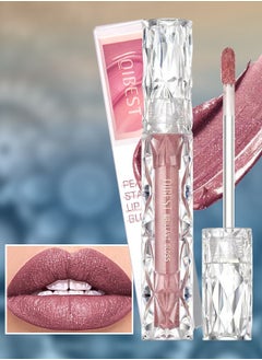 اشتري Pearly Stay Lip Gloss Diamond Matte Lip Oil Gloss Glitter Metallic Liquid Lipstick Glitter Shimmer Lip Glaze Shimmery Finish High Pigment Long Lasting Lip Gloss Tint Makeup No.01 في الامارات