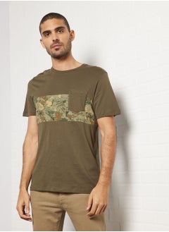 Buy Colourblock Single Pocket T-Shirt in UAE