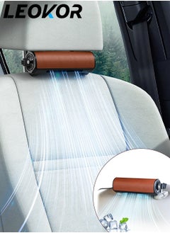 Buy Portable Car Seat Fan, for Front Rear Seat Passenger, USB Powered and 3 Speeds Strong Cooling Air Fan Adjustable Strap for SUV, RV, Vehicles, Office Seats (Brown) in Saudi Arabia