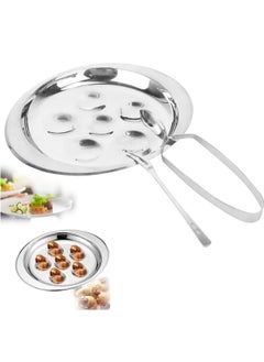 اشتري Snail Tong Forks Set, 3 Pcs Stainless Steel Escargot Tableware Metal Snail Tong 6 Compartment Holes Snail Plate Tong Escargot Fork Escargot Plate for Home BBQ Restaurant في السعودية