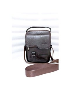 اشتري Leather Crossbody Bag - Brown في مصر