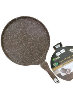 Buy Non-Stick Flat Crepe Pan with Long Handle Durable and Stylish Cookware (32Cm- Brown) in Egypt