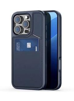 Buy DUX DUCIS Rafi II Series Case for iPhone 16 Pro Case Wallet with Kickstand and Credit Card Holder Compatible with MagSafe Leather Heavy Duty Protective Case Cover (Blue) in Egypt