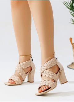 Buy Leather Sandals Open Front C-53 BEIGE in Egypt