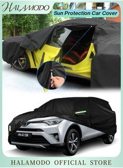 Buy Universal Full Car Cover Reflective Strip Sunscreen Protection Car Cover Car Sunscreen Heat Protection Dustproof Scratch-Resistant UV Protection Car Cover in Saudi Arabia