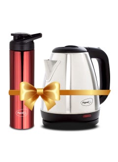 اشتري 1.5 litre Hot  pigeon Kettle and Stainless Steel Water Bottle Combo used for boiling Water Making Tea and Coffee Instant Noodles Soup 1500 Watt with Auto Shut off Feature Silver في الامارات