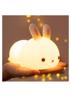 Buy Cute Night Light for Kids USB Rechargeable for Children Nursery Baby Gift Cute Bunny Light Touch 7 Color Changing Rabbit Silicone Night Lamp for Girls Newborn Room Decor in UAE