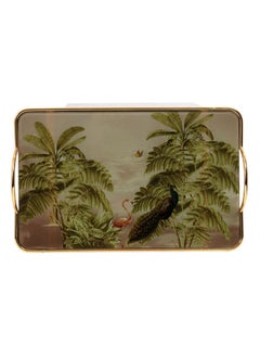 Buy Oasis Tray, Green/Gold - 40x5 cm in UAE