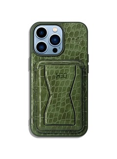 اشتري iPhone 14 Pro Max Classic Crocodile Back Case with Card Holder في الامارات