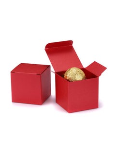 Buy 36Pcs Small Glitter Pearlescent Paper Gift Boxes With Lids 2X2X2 Inch (Red) in UAE