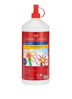 Buy Faber Castell White Washable Glue In A 1000ml Bottle,Art And Craft Glue, 220201 in UAE