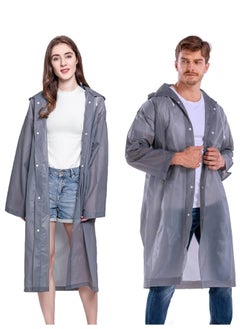 اشتري Raincoat Rain Ponchos for Adults Women Men - 1 Pack Reusable EVA Clear Portable Rain Coats Lightweight Jackets with Hood, Rain Ponchos Adults Packable Poncho Adult Clear Hood في السعودية