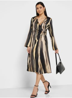 اشتري Tie Detail Wrap Dress في الامارات