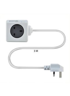 اشتري PowerCube Extended 4 Sockets 3mtr Cable 2USB Ports Grey في السعودية